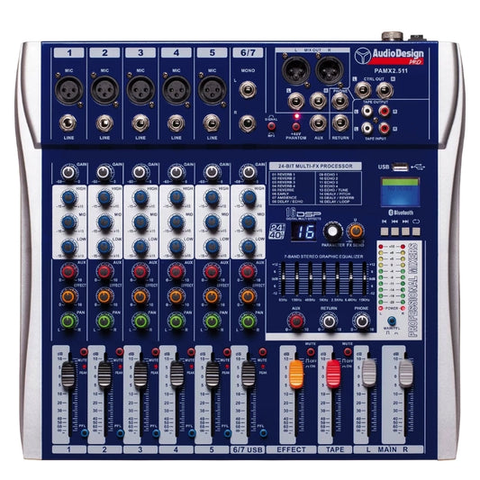 AUDIO DESIGN  Pro PAMX2.711 Mixer Professionale 9 Canali EFFETTI DSP DIGITALI