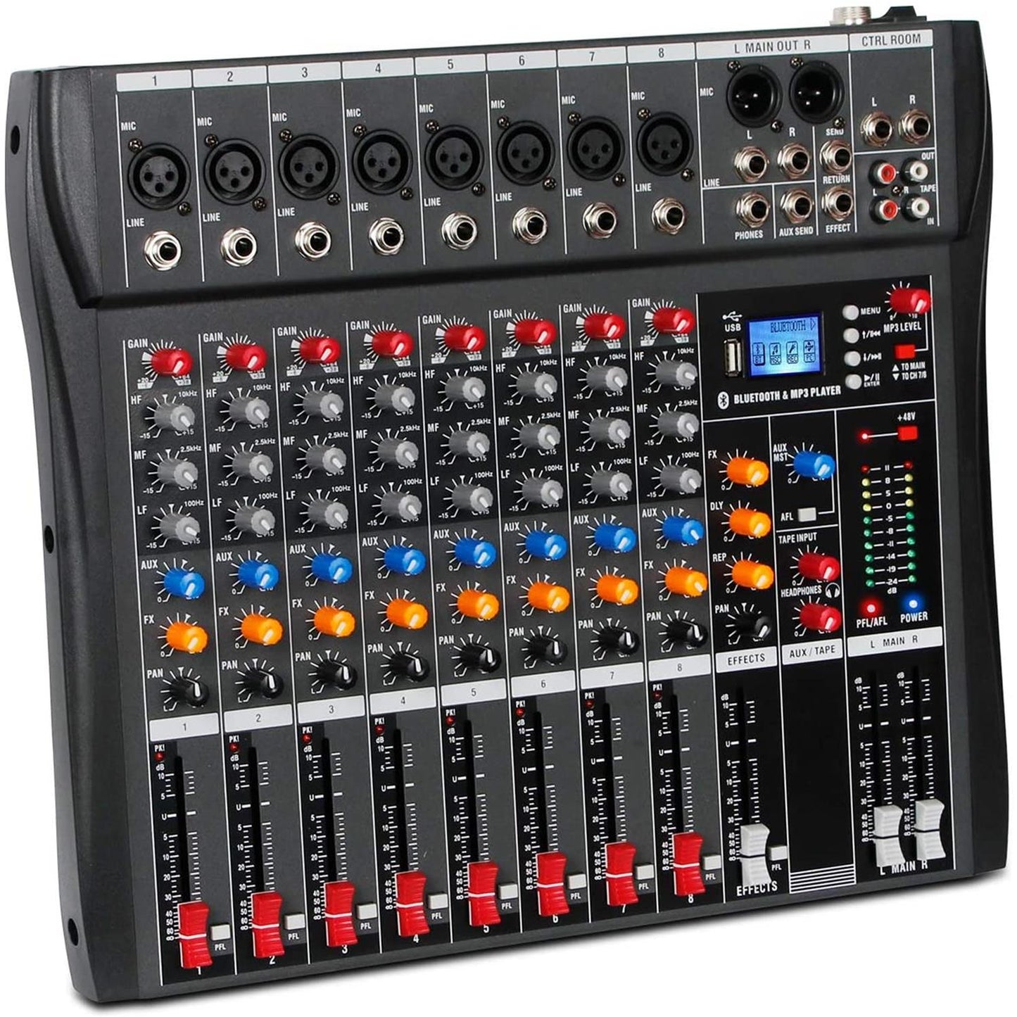 SINEXTESIS CT80S Mixer/Scheda Audio 8 canali MP3 USB Bluetooth con Effetto Echo