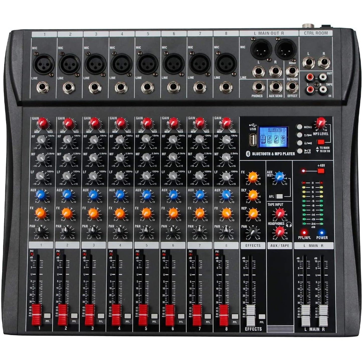 SINEXTESIS CT80S Mixer/Scheda Audio 8 canali MP3 USB Bluetooth con Effetto Echo