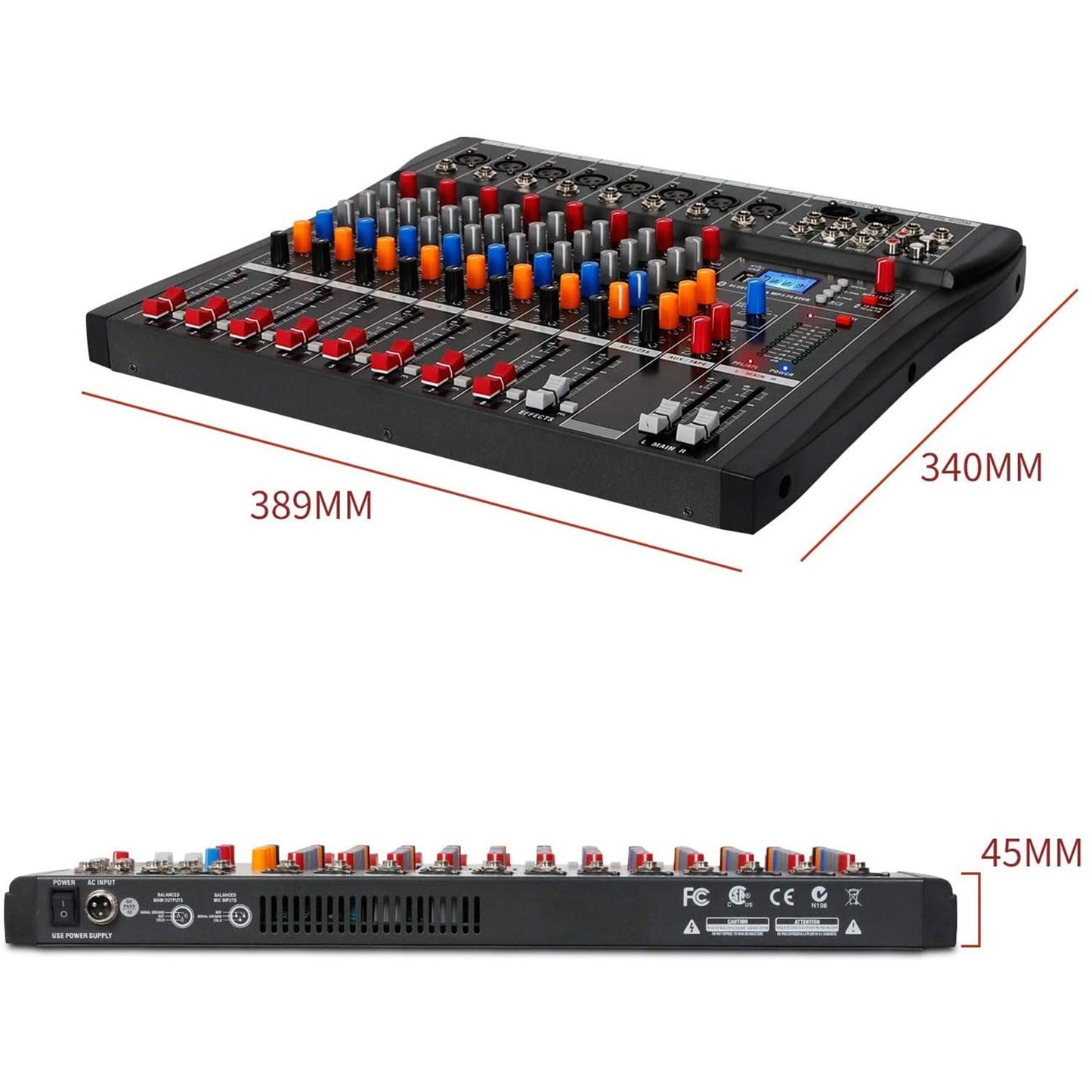 SINEXTESIS CT80S Mixer/Scheda Audio 8 canali MP3 USB Bluetooth con Effetto Echo