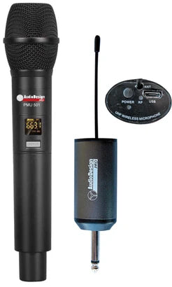 AUDIODESIGN PMU501 Radio Microfono Wireless UHF, 48 Ch, con ricevitore su Jack