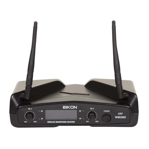 Proel EIKON WM300DM Doppio radiomicrofono UHF wireless ricevitore + Palmare Nero