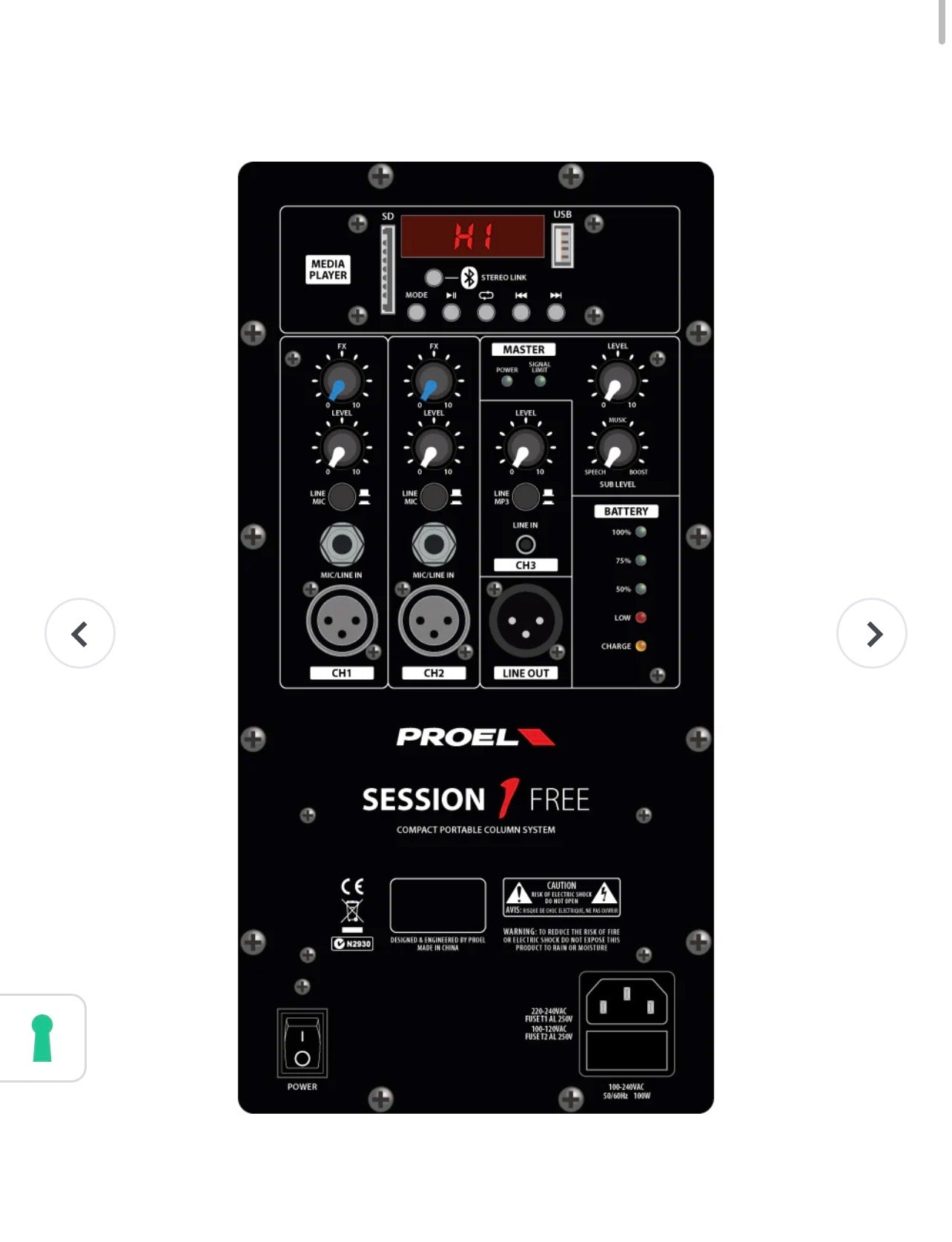 SISTEMA AMPLIFICATO BLUETOOTH A COLONNA CON SUBWOOFER 8" 400W