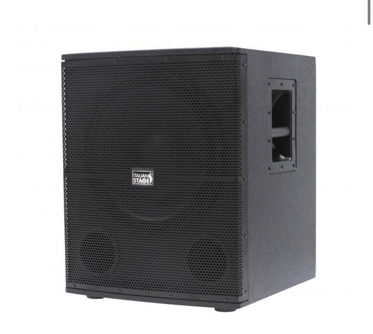 Italian Stage IS S115A Subwoofer Attivo 700w classe AB 15p 2 canali In Out, Nero