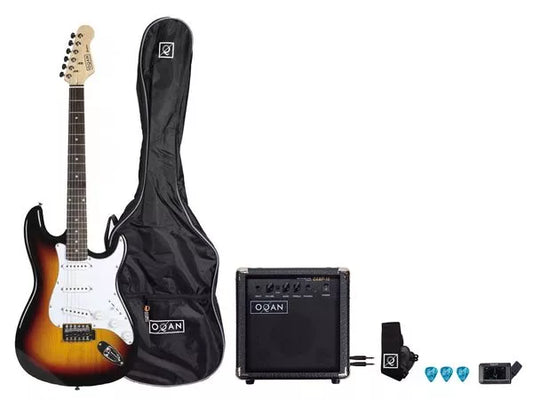 OQAN QBE SET CHITARRA ELETTRICA COMPLETO DI ACCESSORI E AMPLIFICATORE